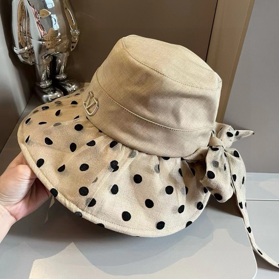 VALENT1NO ポルカドットリボンサンハット【50％割引+送料無料】