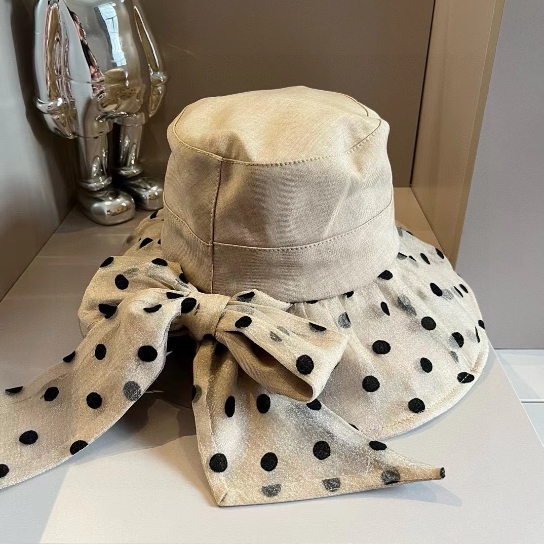 VALENT1NO ポルカドットリボンサンハット【50％割引+送料無料】