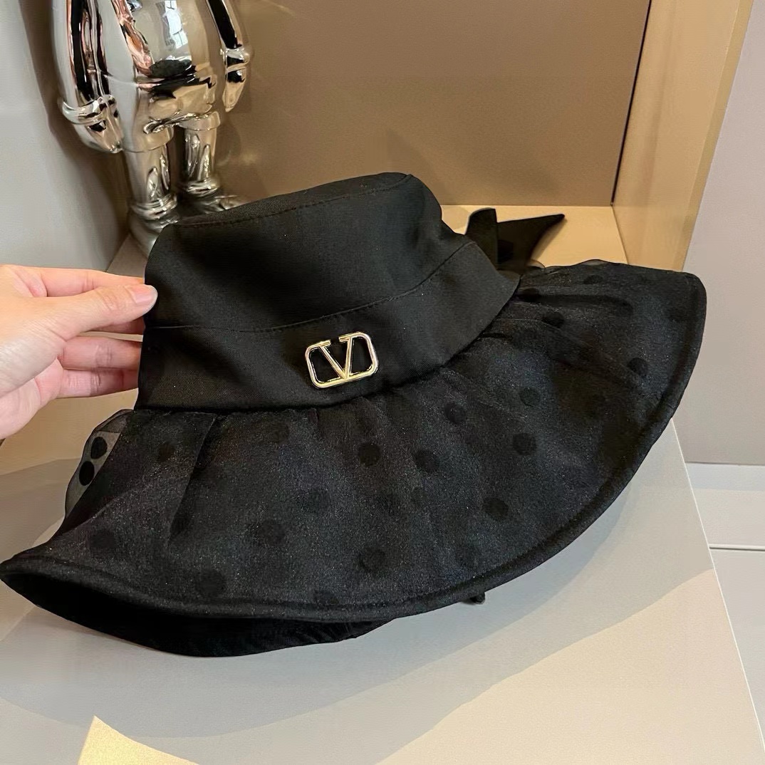 VALENT1NO ポルカドットリボンサンハット【50％割引+送料無料】