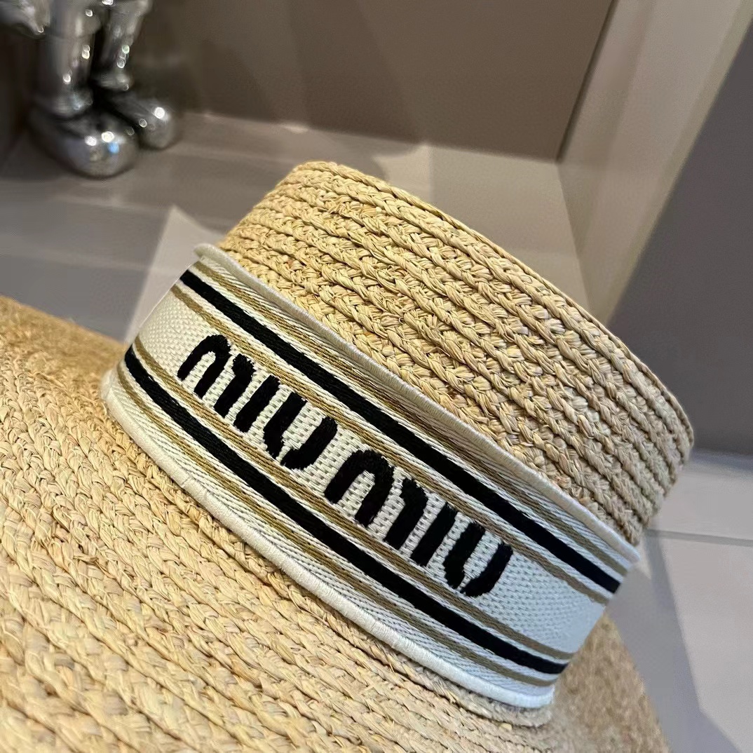 M1UM1U ラフィアレタードフラットハット【50％割引+送料無料】