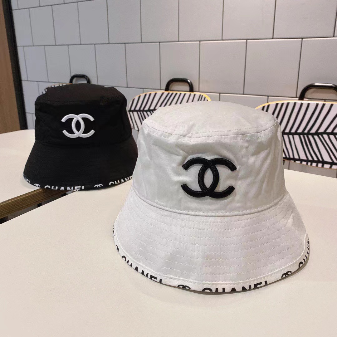 CHANE1 ダブルC 刺繍ロゴ バケットハット【50％割引+送料無料】