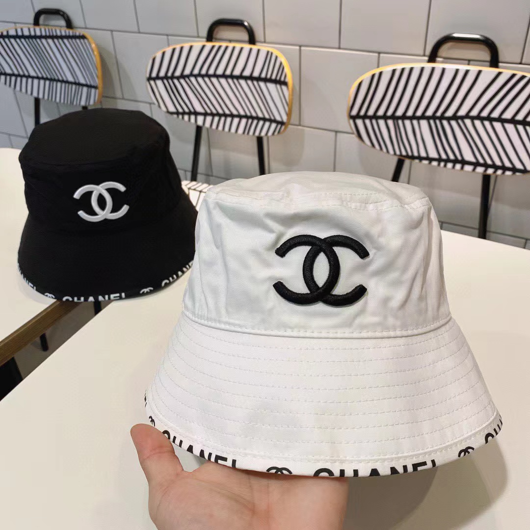 CHANE1 ダブルC 刺繍ロゴ バケットハット【50％割引+送料無料】