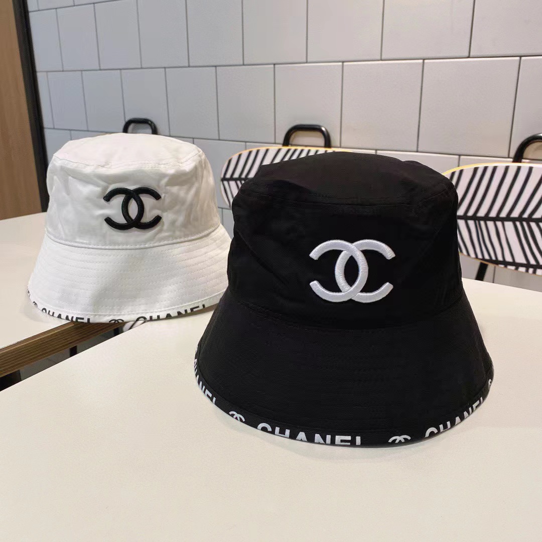 CHANE1 ダブルC 刺繍ロゴ バケットハット【50％割引+送料無料】
