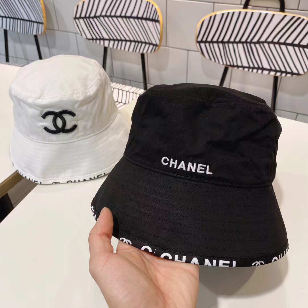 CHANE1 ダブルC 刺繍ロゴ バケットハット【50％割引+送料無料】