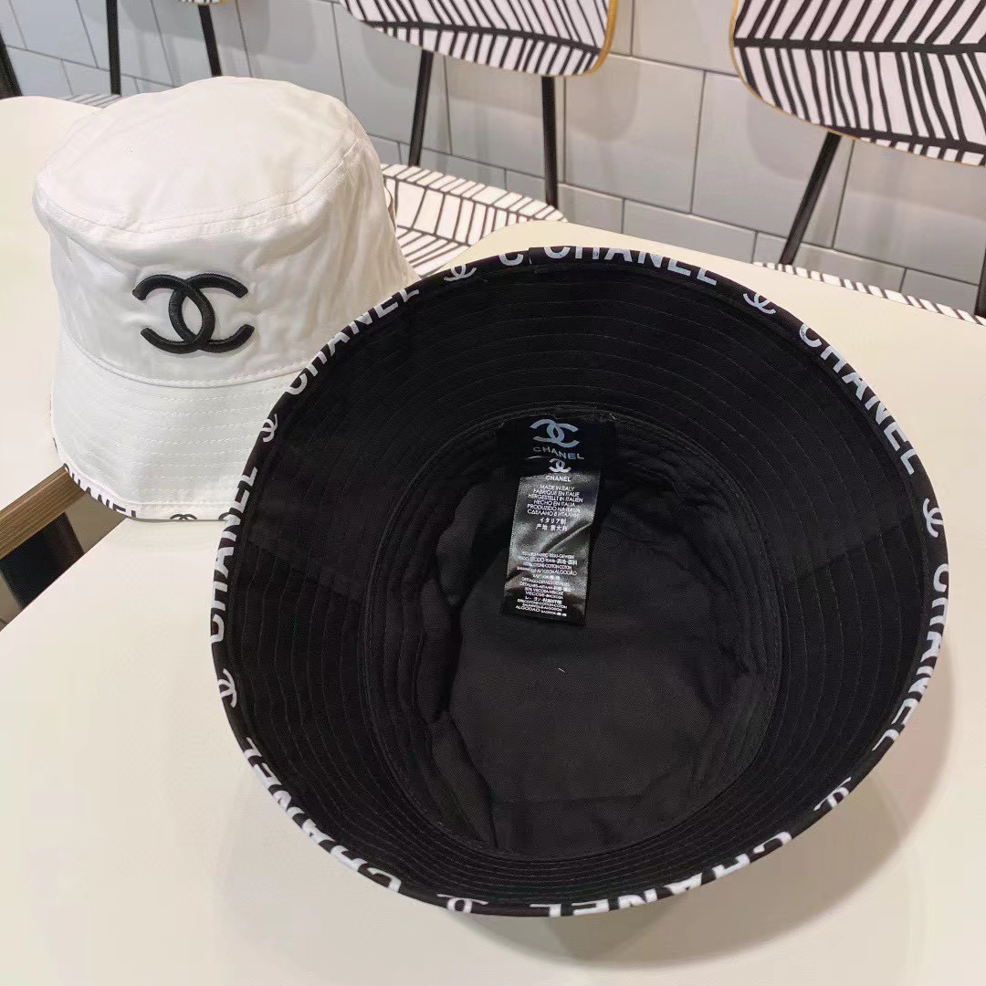 CHANE1 ダブルC 刺繍ロゴ バケットハット【50％割引+送料無料】
