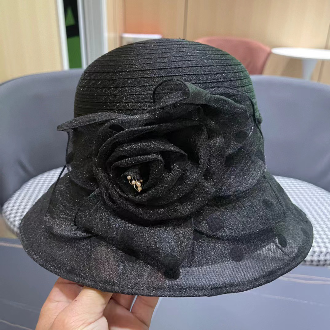 CHANE1 ポルカドットメッシュサンハット【50％割引+送料無料】