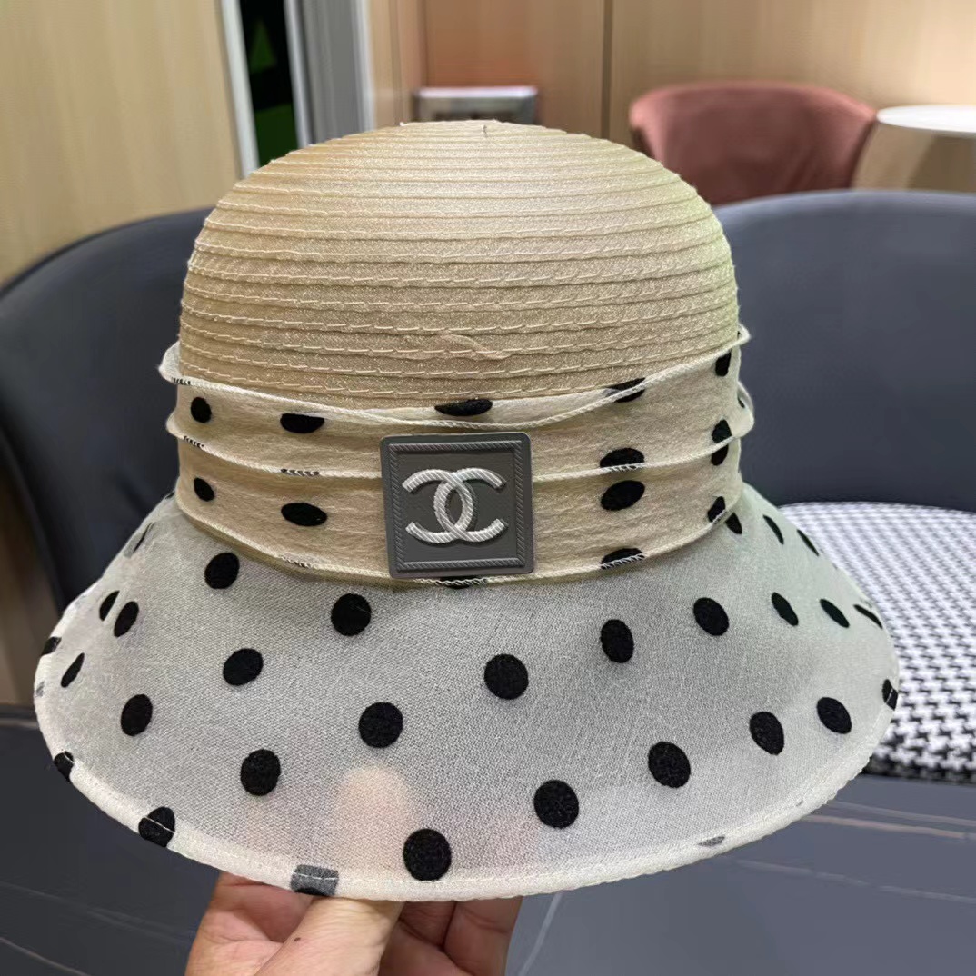 CHANE1 ポルカドットメッシュサンハット【50％割引+送料無料】