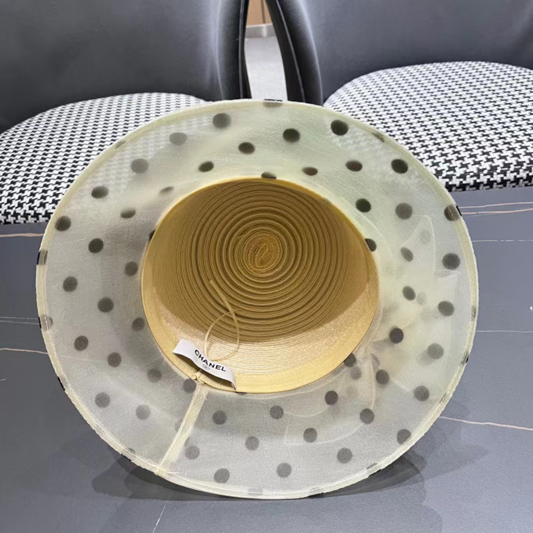 CHANE1 ポルカドットメッシュサンハット【50％割引+送料無料】
