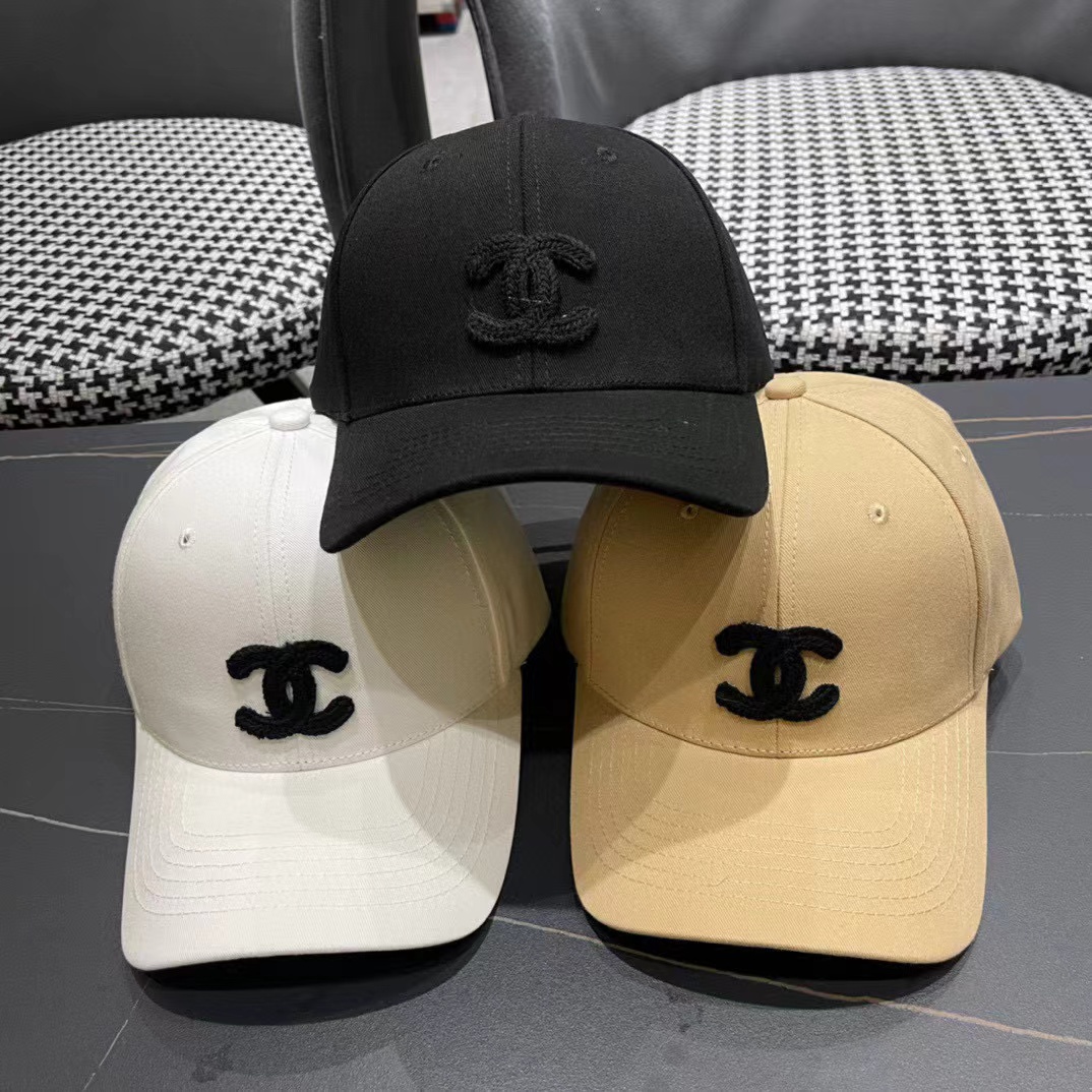 CHANE1 ダブルC 刺繍ロゴ ベースボールキャップ【50％割引+送料無料】