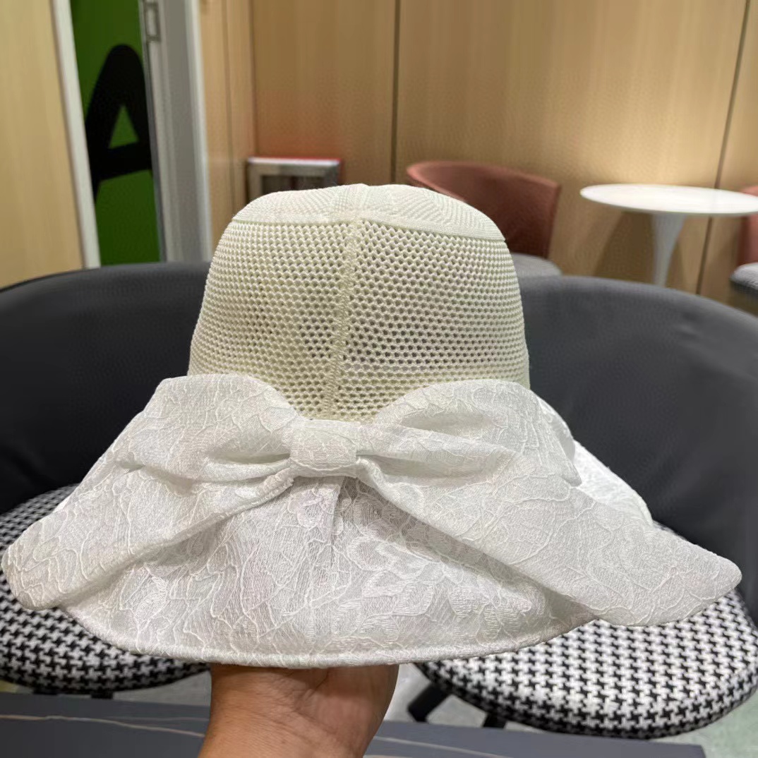 CHANE1 レース中空リボンサンハット【50％割引+送料無料】