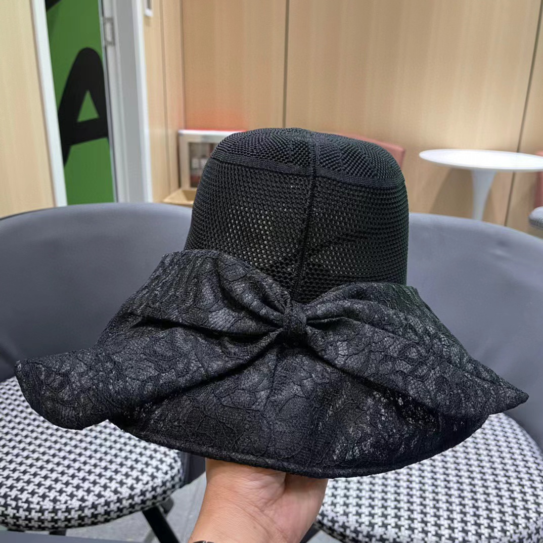 CHANE1 レース中空リボンサンハット【50％割引+送料無料】