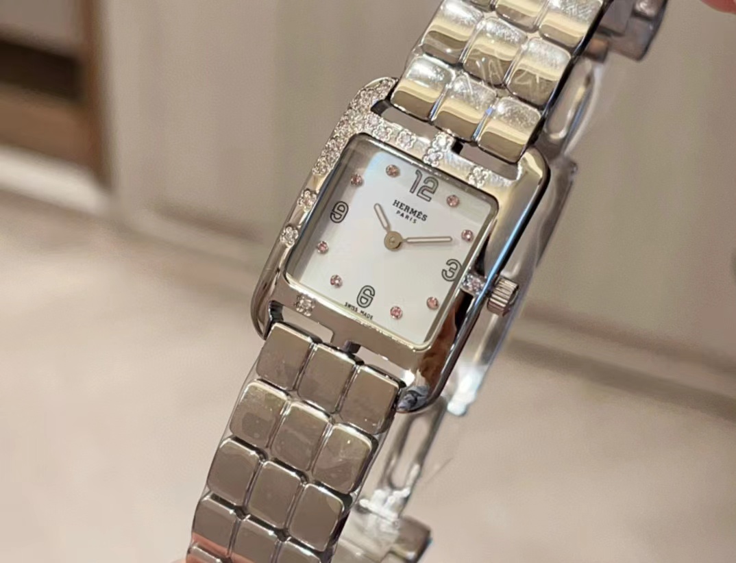 HERME5 高品質スモールダイヤモンドスチールバンドレディースウォッチ【50％割引+送料無料】