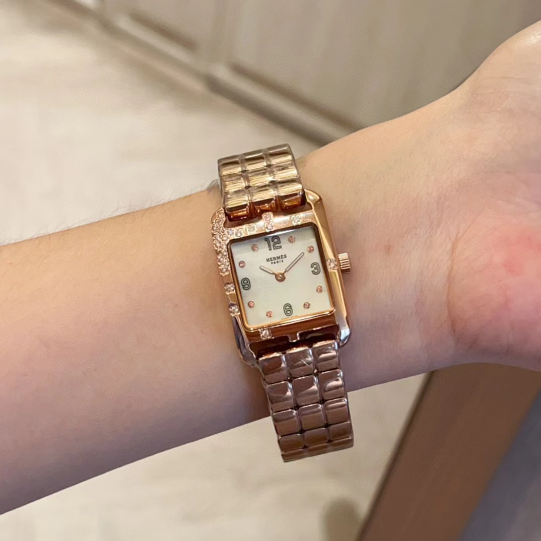 HERME5 高品質スモールダイヤモンドスチールバンドレディースウォッチ【50％割引+送料無料】