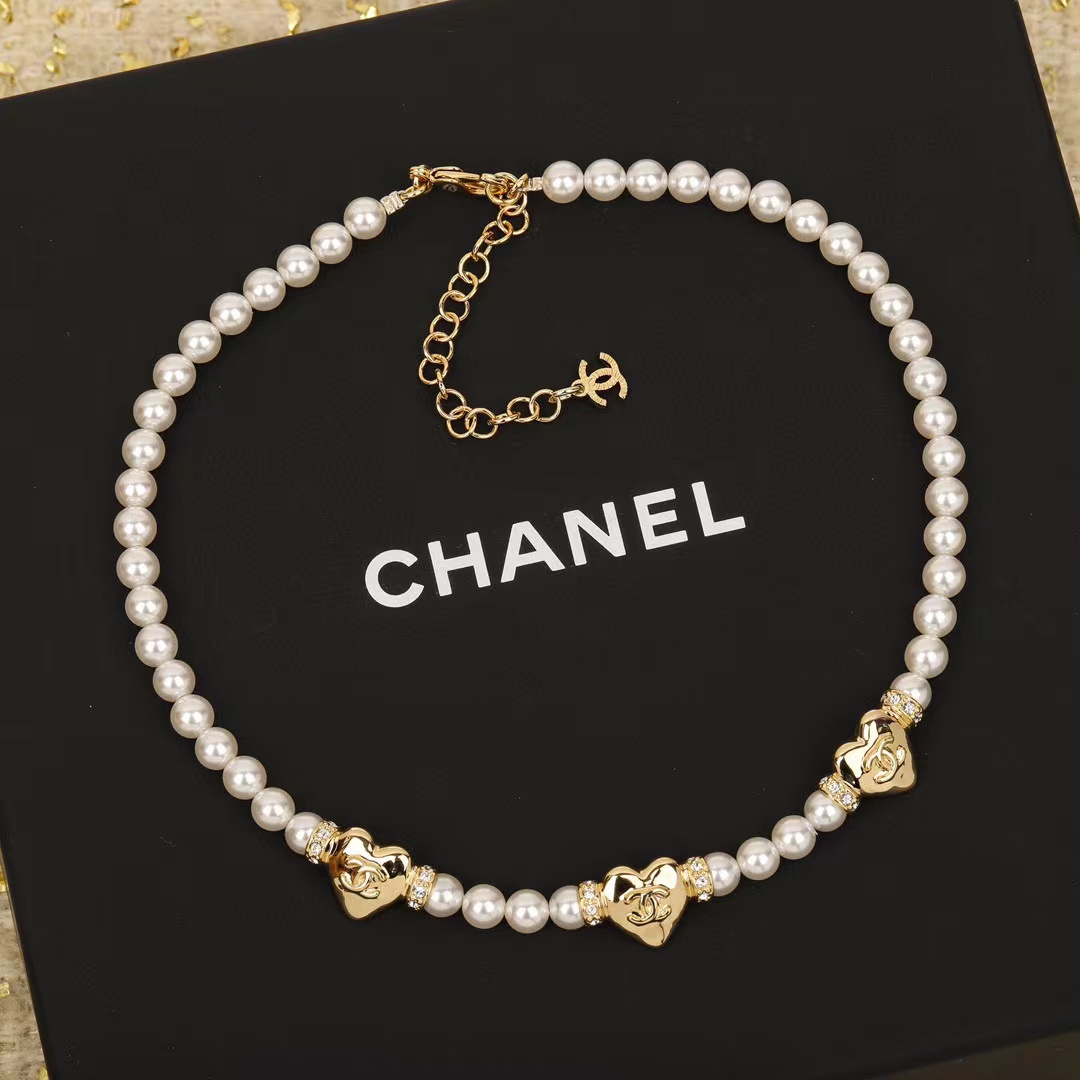 CHANE1 ハートパールネックレス【50％割引+送料無料】