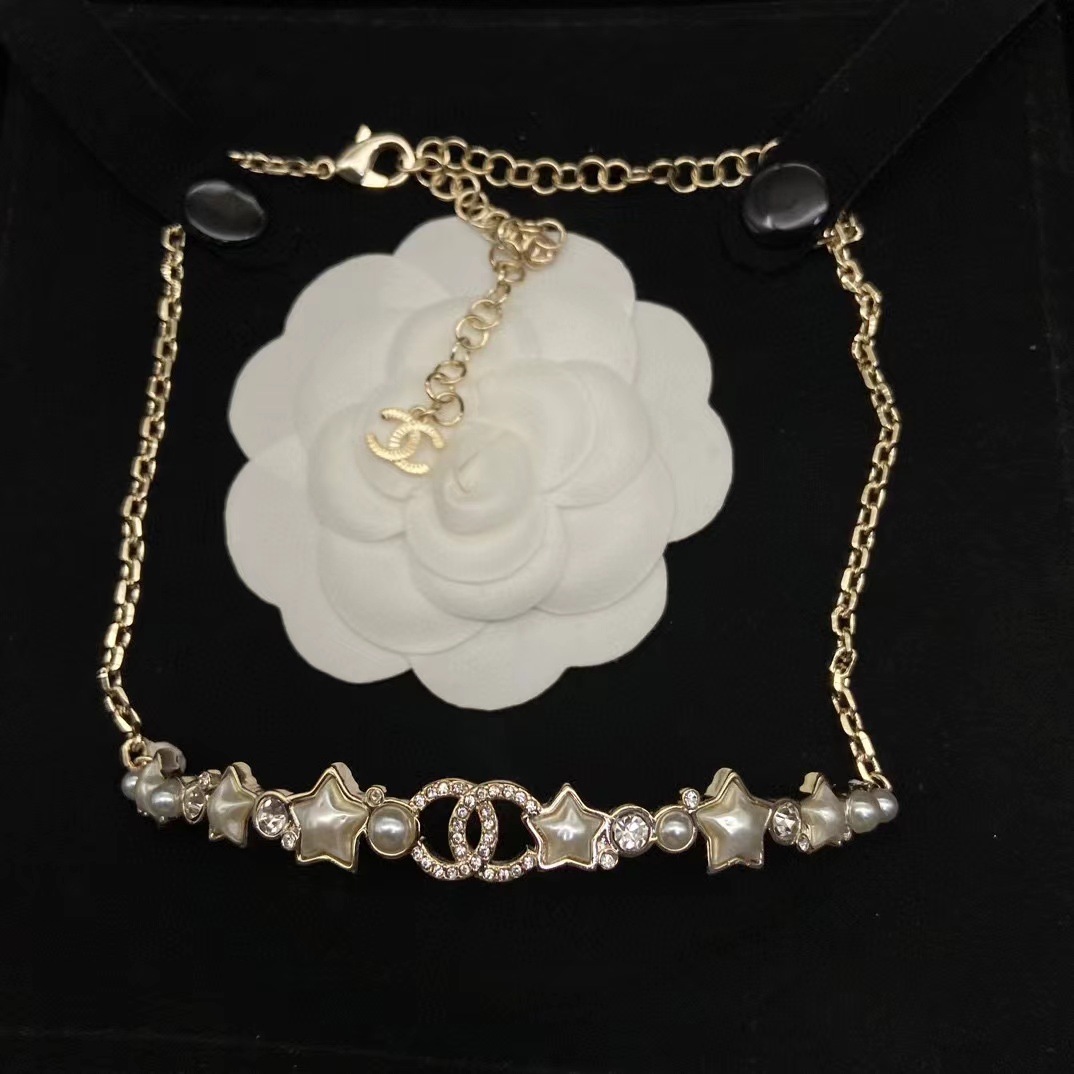 CHANE1 五芒星 ダブルC ネックレス【50％割引+送料無料】