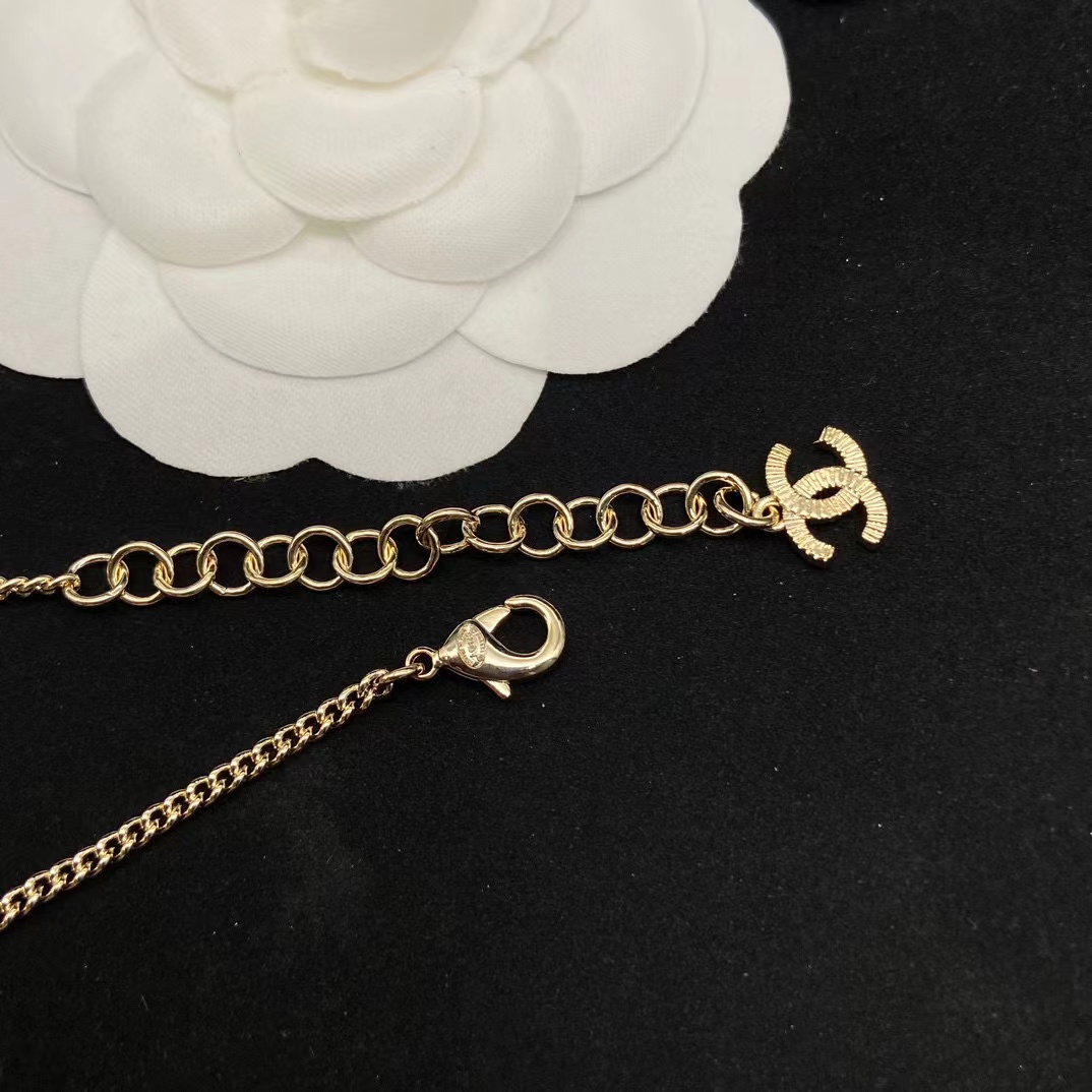 CHANE1 ブルー スクエア ダブル C ネックレス【50％割引+送料無料】