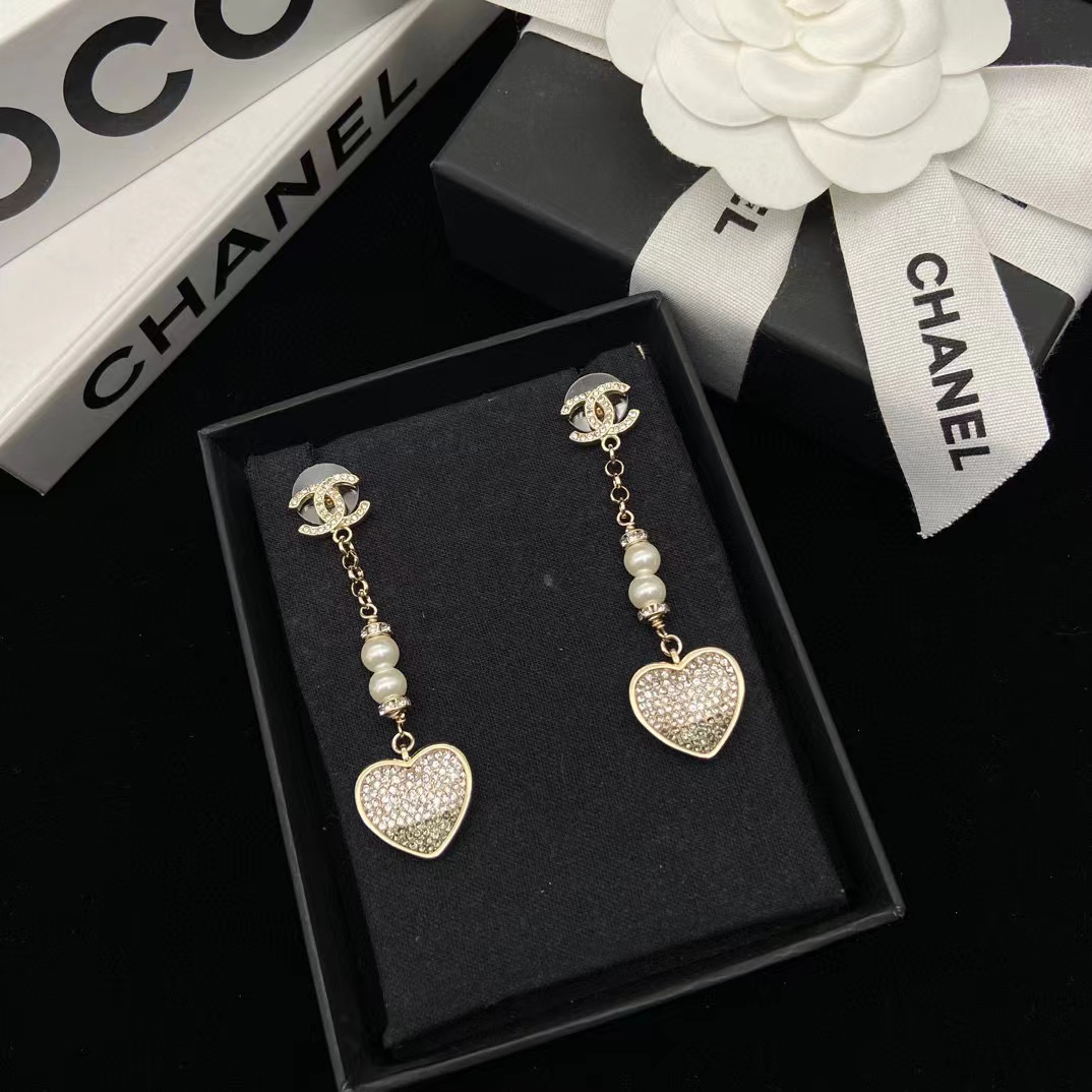 CHANE1 ハートロングピアス【50％割引+送料無料】
