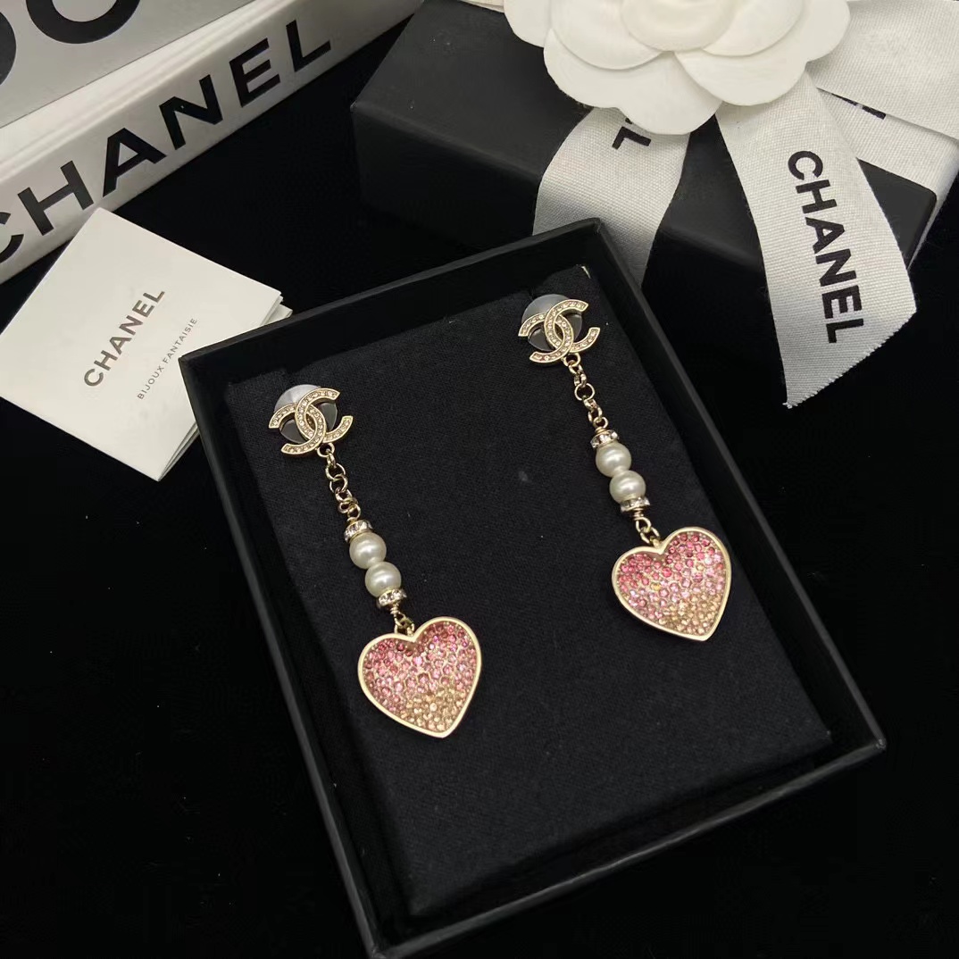 CHANE1 ハートロングピアス【50％割引+送料無料】