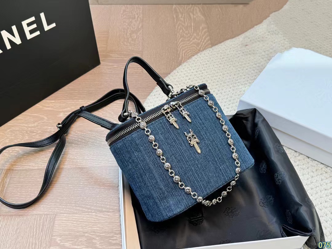 Chr0me Heartsデニムバケットバッグ【 50％割引+送料無料】