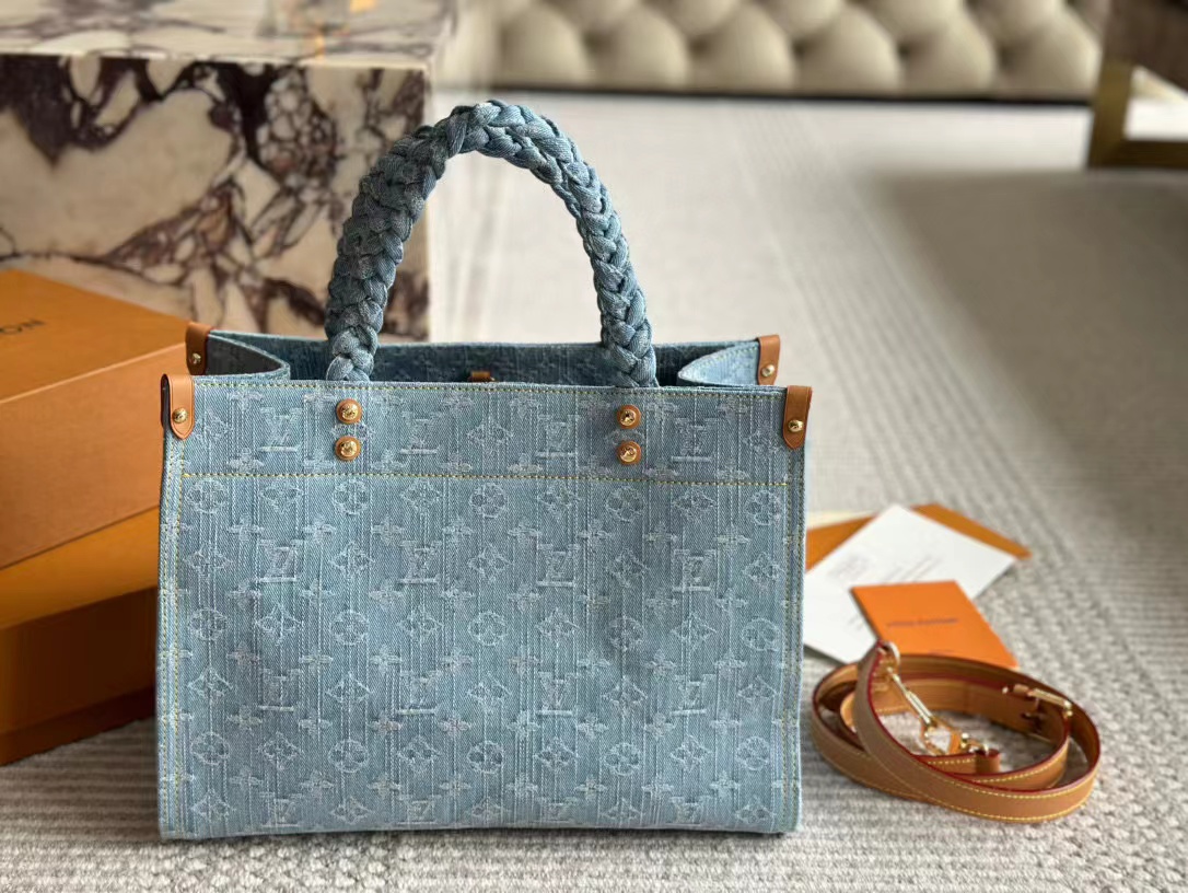 LV ジャカード デニム ショッピングバッグ【 50％割引+送料無料】