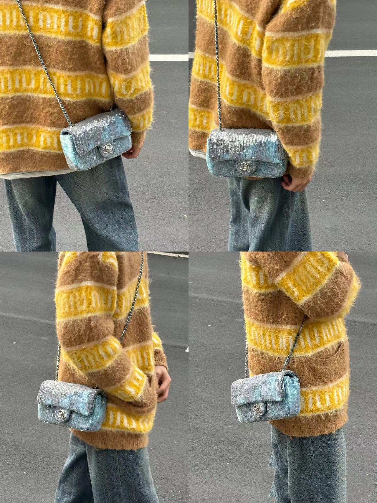 CHANE1 スパンコール付きショルダークロスボディバッグ【 50％割引+送料無料】