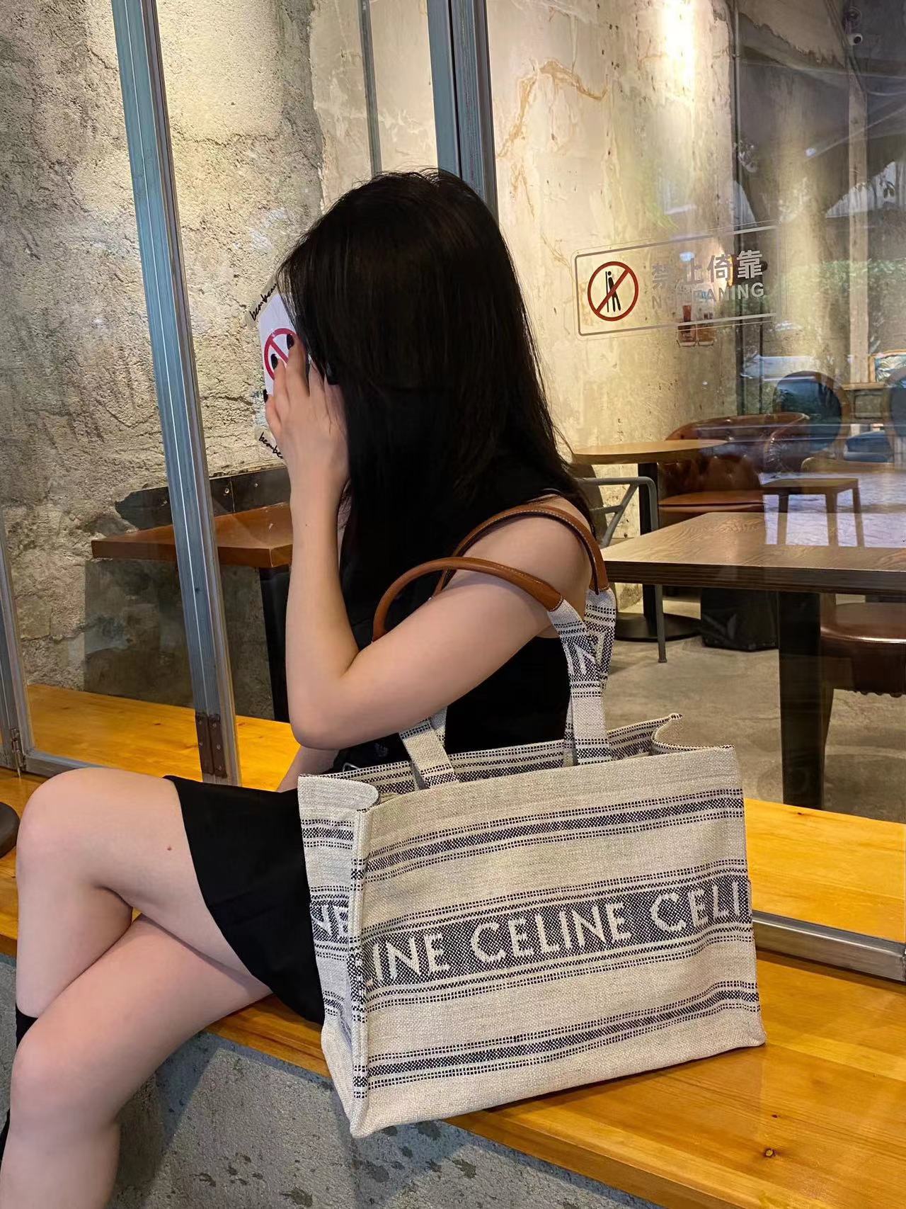 CEL1NE シンプルレターカラーマッチングショッピングバッグ【 50％割引+送料無料】