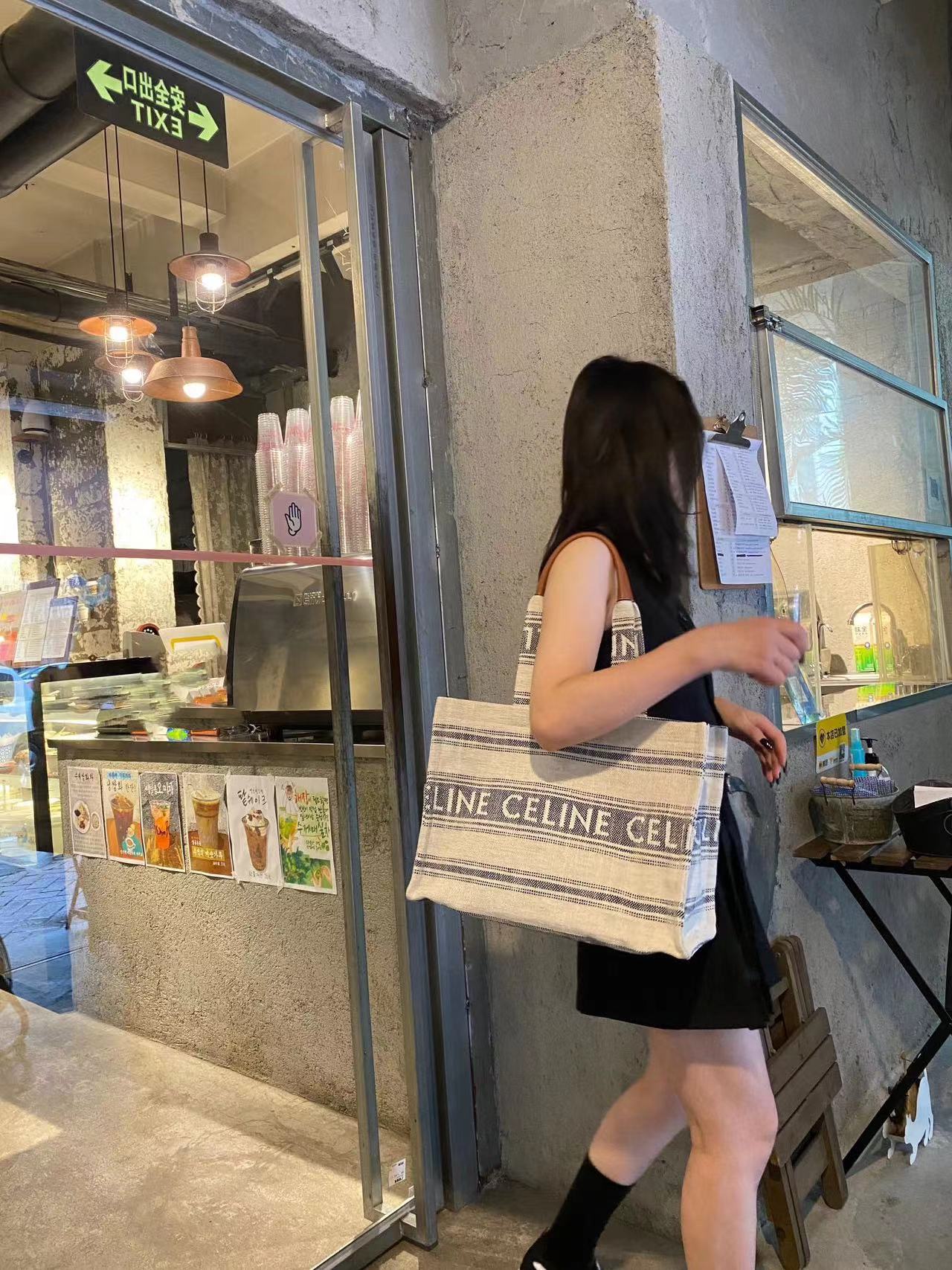 CEL1NE シンプルレターカラーマッチングショッピングバッグ【 50％割引+送料無料】