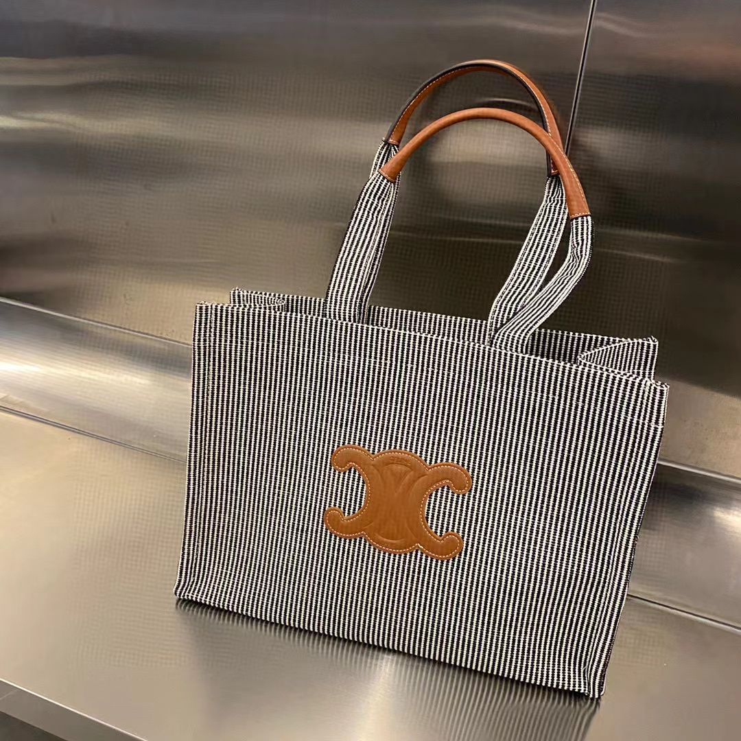 CEL1NE ストライプ 凱旋門 ショッピング バッグ【 50％割引+送料無料】