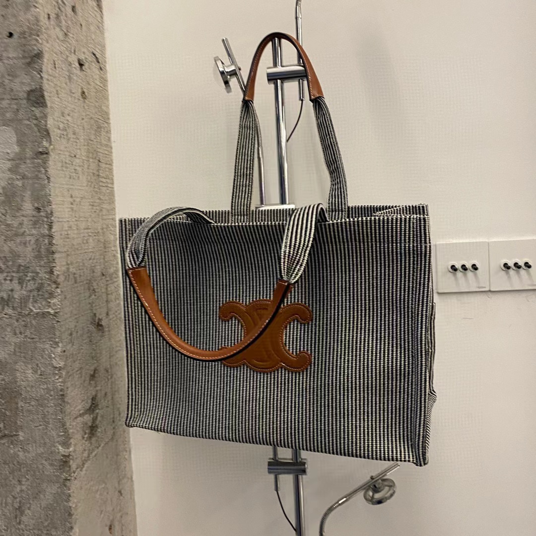 CEL1NE ストライプ 凱旋門 ショッピング バッグ【 50％割引+送料無料】