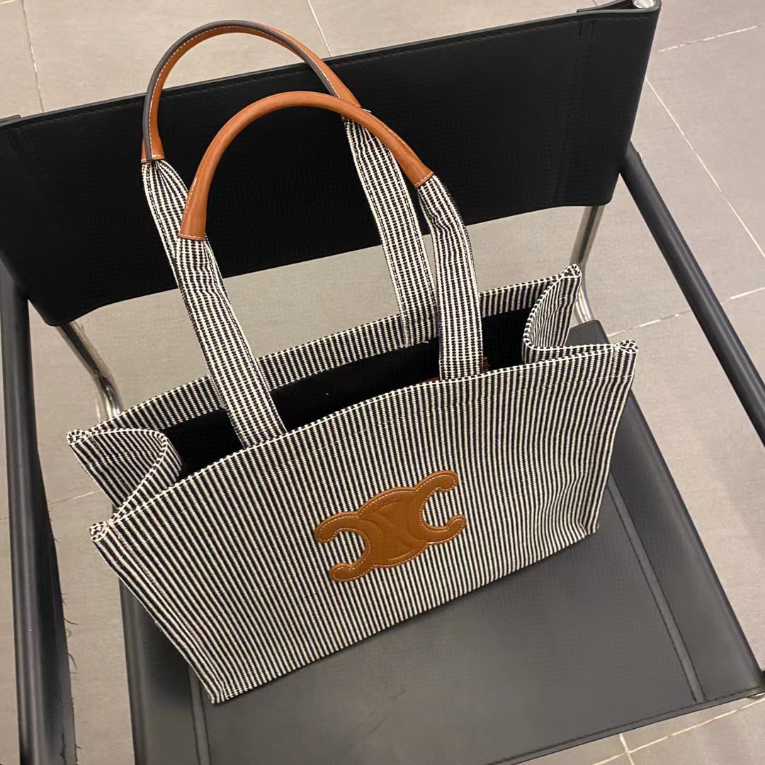 CEL1NE ストライプ 凱旋門 ショッピング バッグ【 50％割引+送料無料】