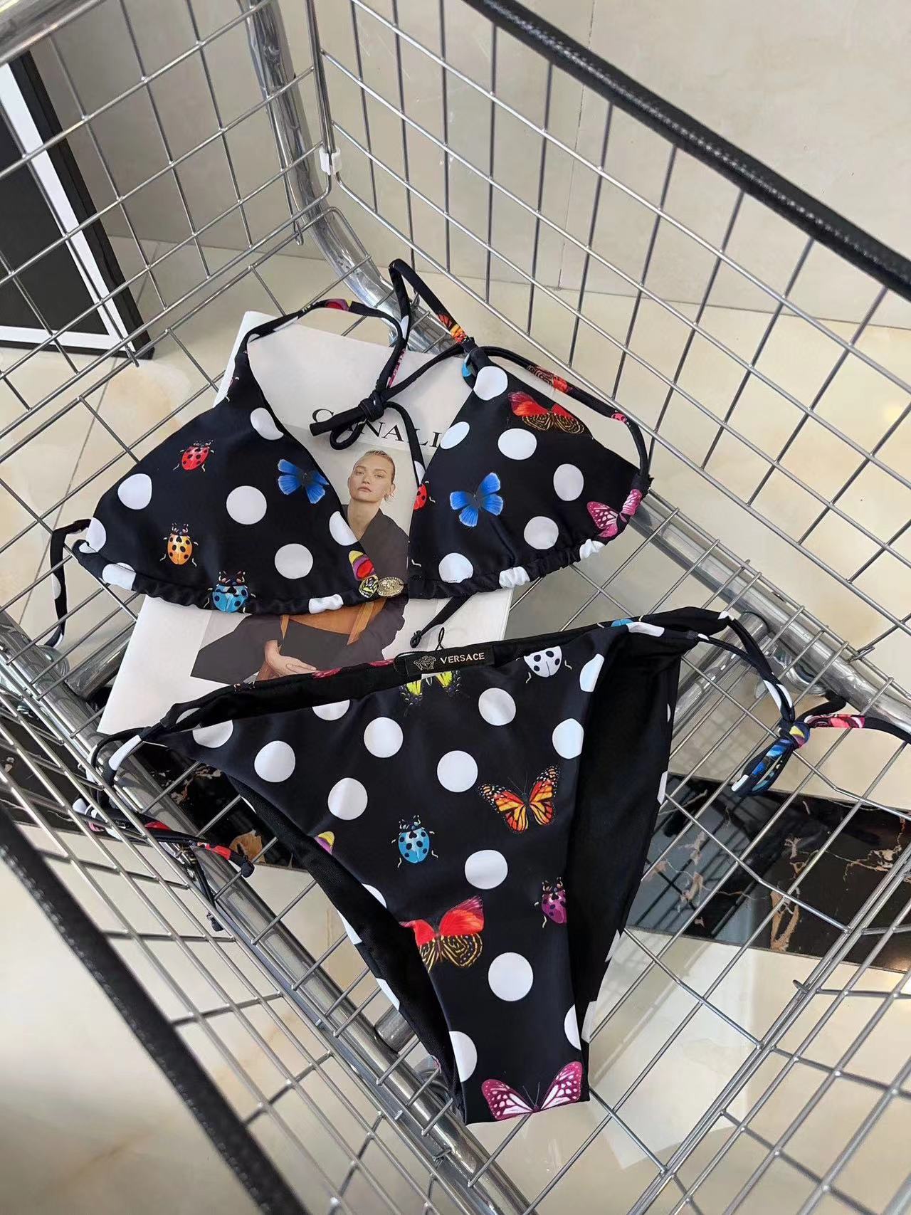 VERSACE ポルカドット ワンピース水着【50％割引+送料無料】
