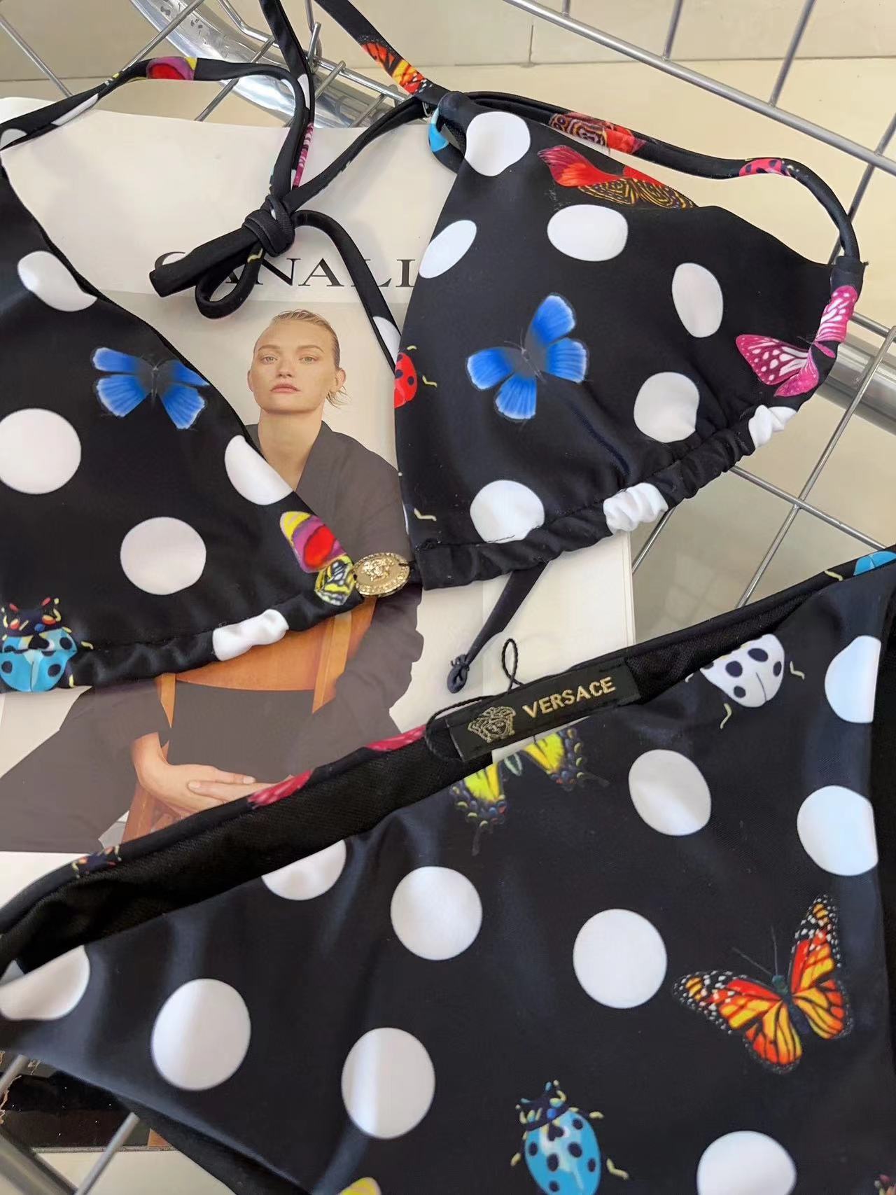 VERSACE ポルカドット ワンピース水着【50％割引+送料無料】