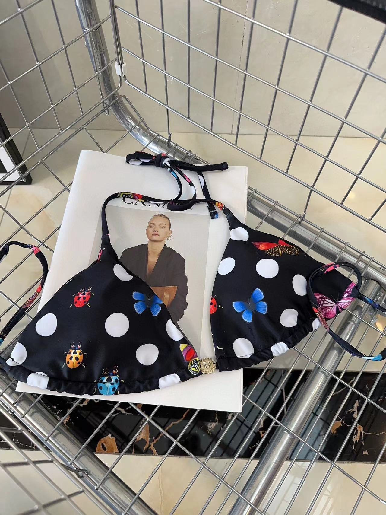 VERSACE ポルカドット ワンピース水着【50％割引+送料無料】