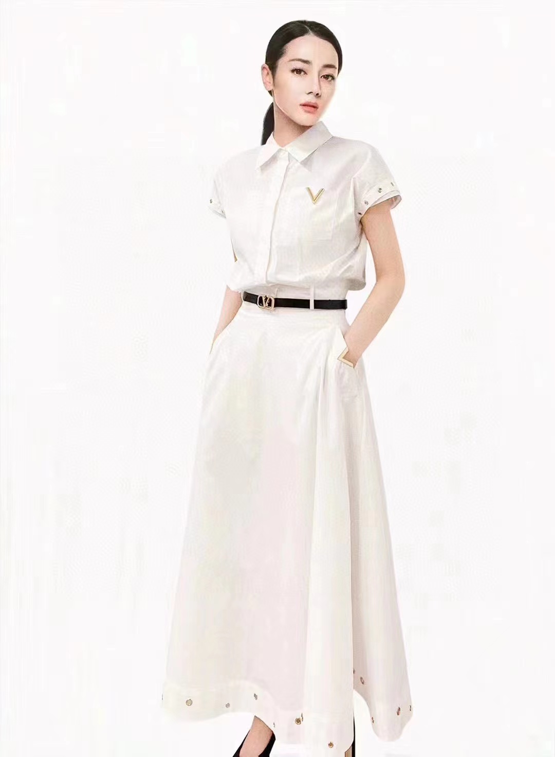 VALENT1NO ラペルトップ+スカート 2点セット【50％割引+送料無料】