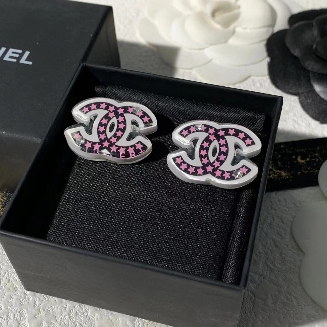 CHANE1 五芒星 ダブルC スタッドピアス【50％割引+送料無料】
