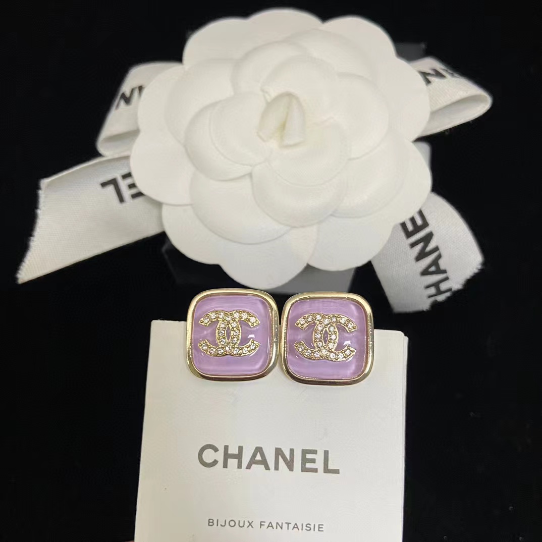 CHANE1 スクエア ダブルC ピアス【50％割引+送料無料】