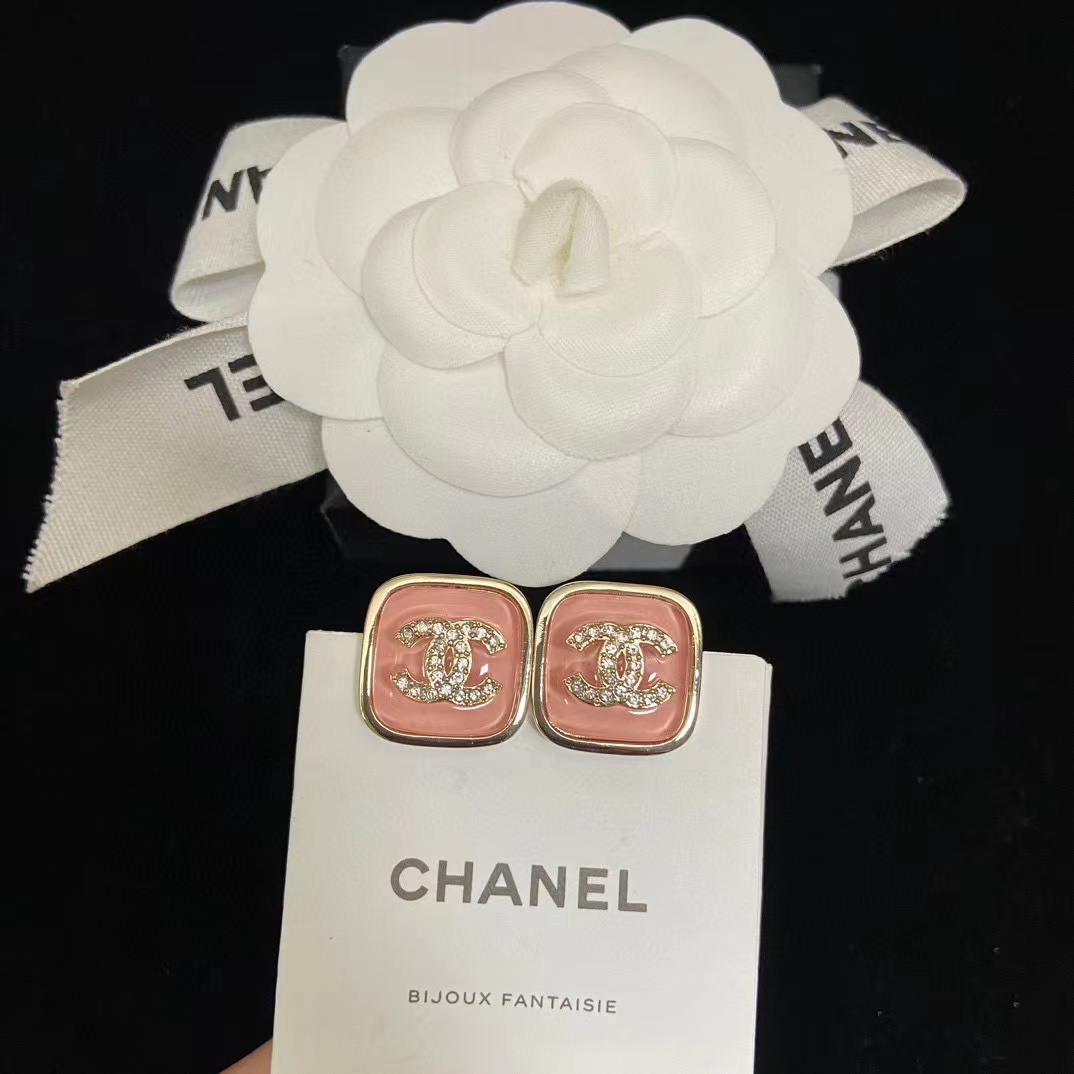 CHANE1 スクエア ダブルC ピアス【50％割引+送料無料】