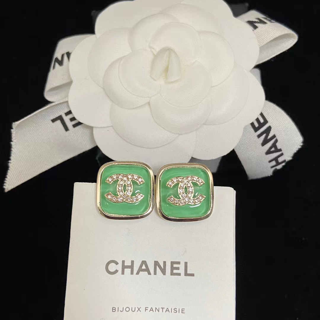 CHANE1 スクエア ダブルC ピアス【50％割引+送料無料】