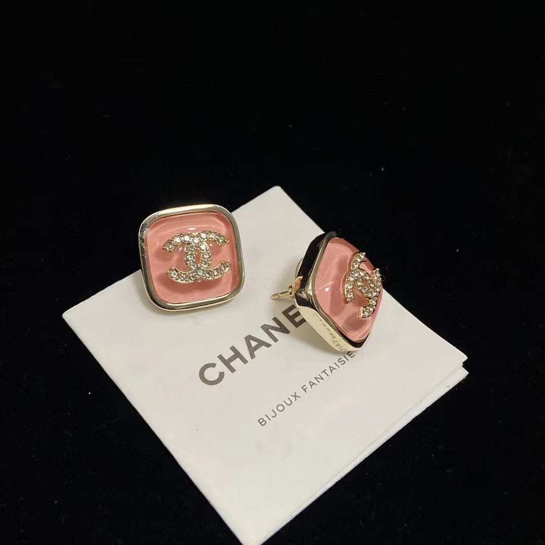CHANE1 スクエア ダブルC ピアス【50％割引+送料無料】