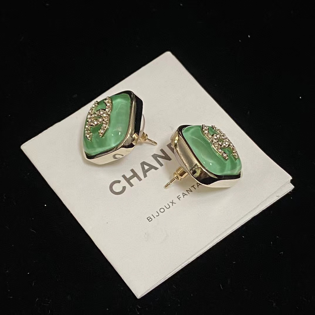 CHANE1 スクエア ダブルC ピアス【50％割引+送料無料】