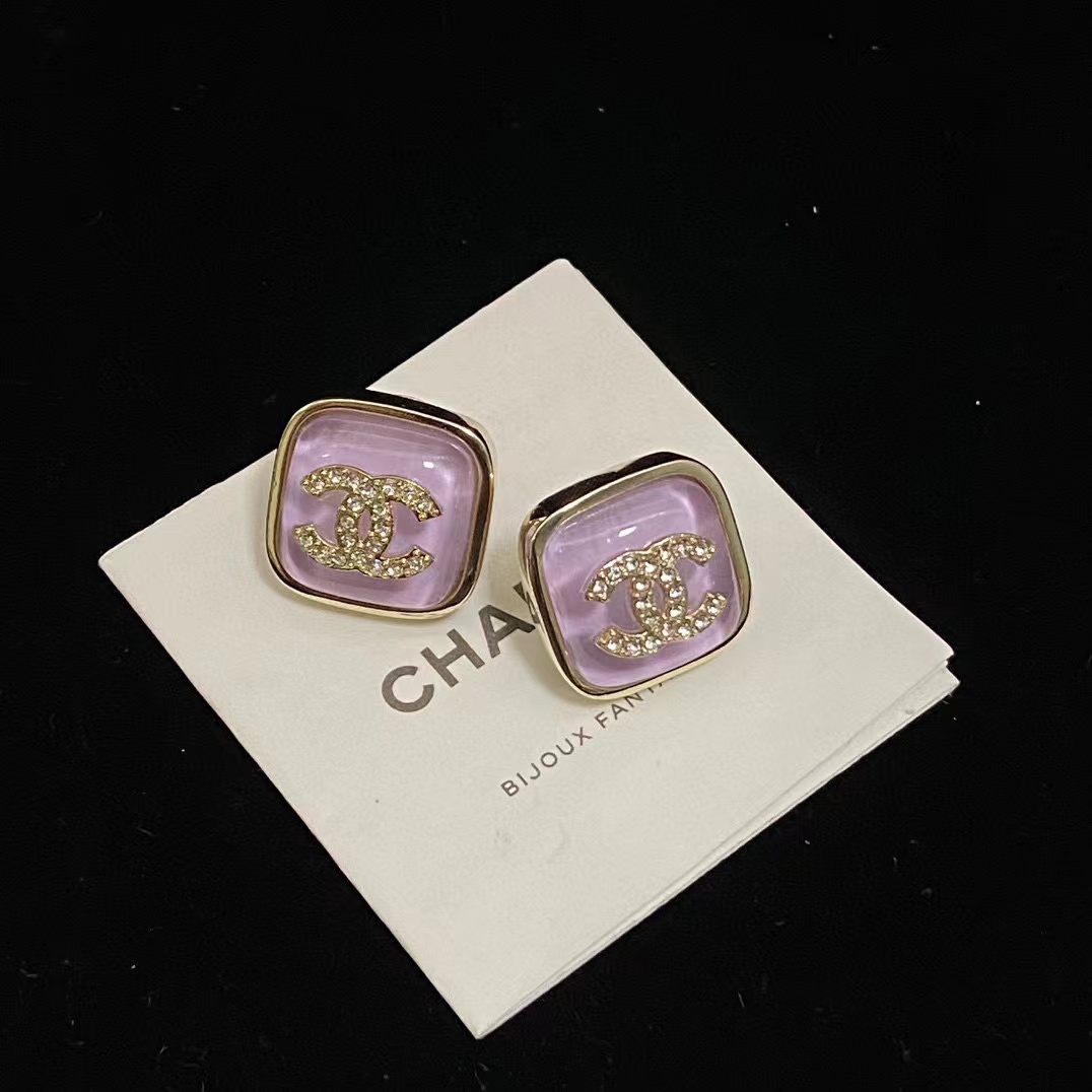 CHANE1 スクエア ダブルC ピアス【50％割引+送料無料】