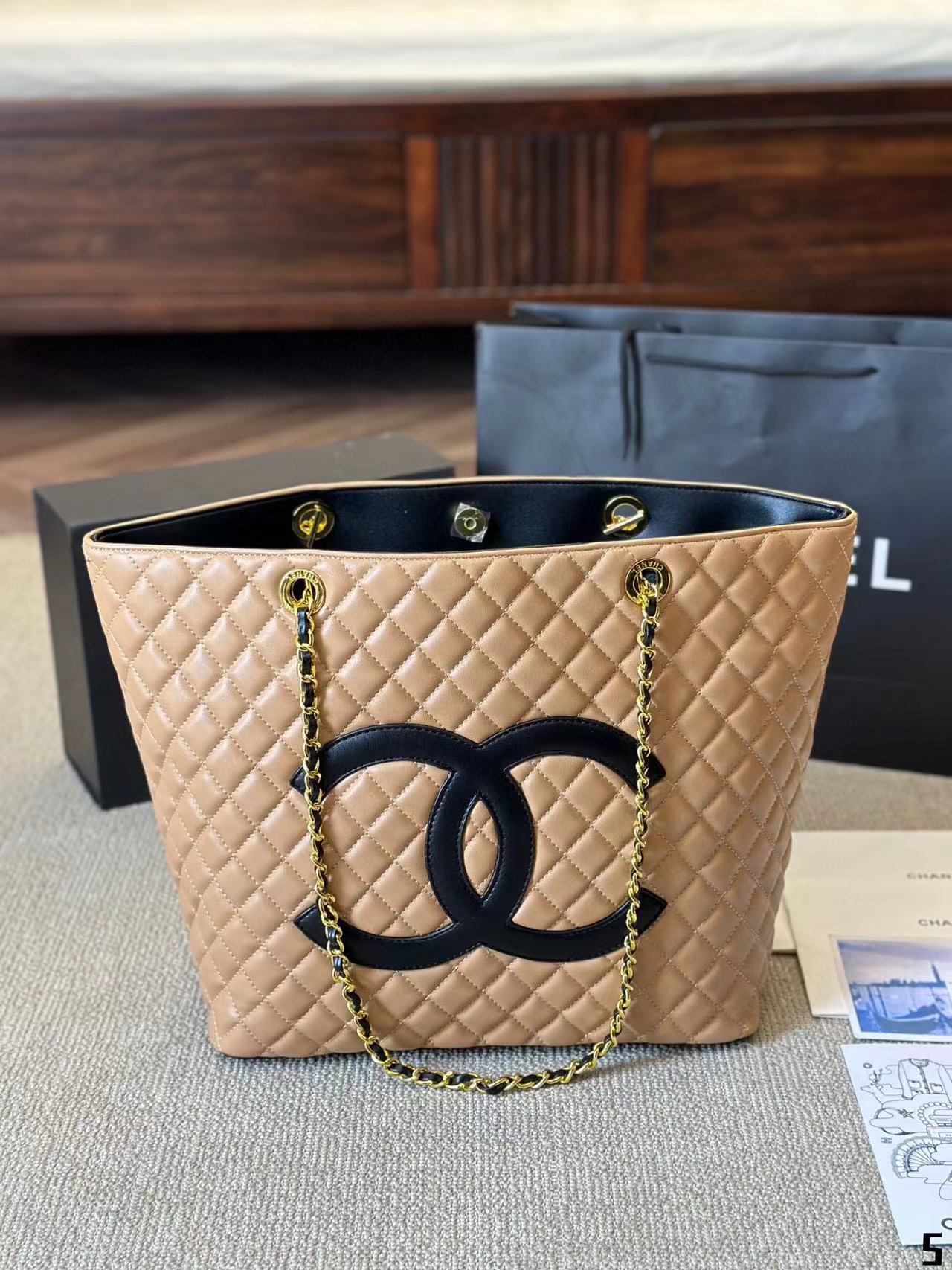 CHANE1 ダブルCチェーンショッピングバッグ【50％割引+送料無料】