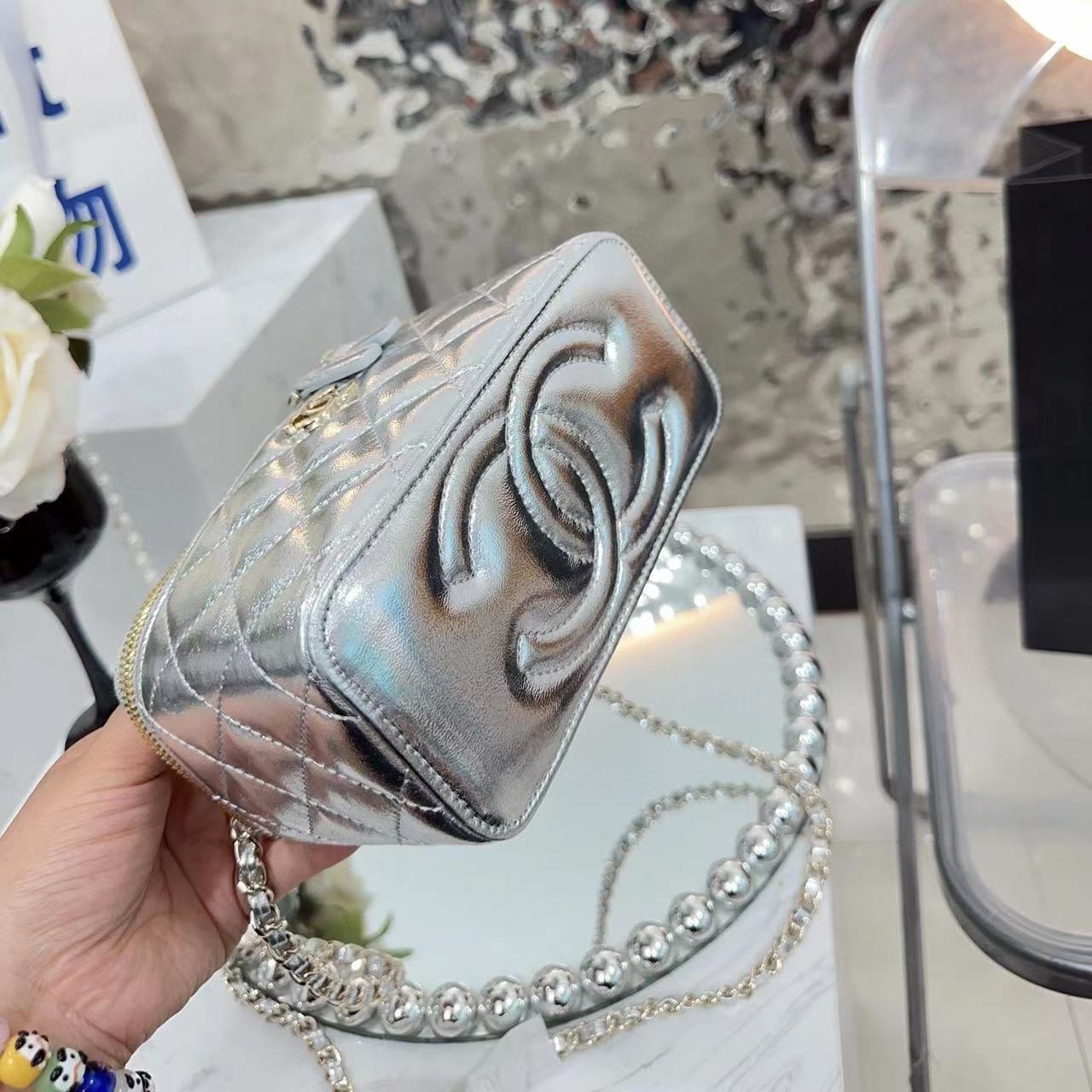 CHANE1 ロゴ レターハンドル ボックスバッグ【50％割引+送料無料】