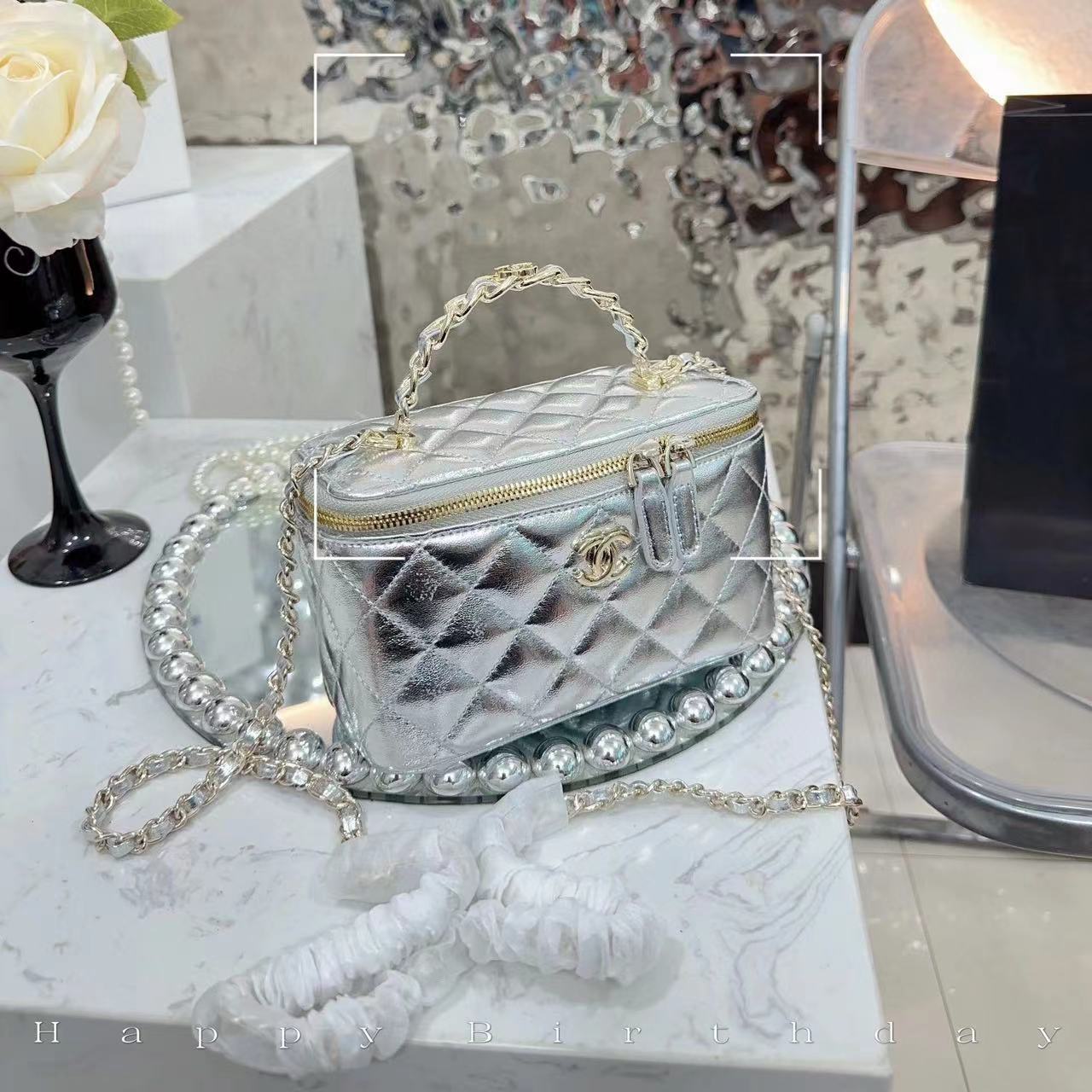 CHANE1 ロゴ レターハンドル ボックスバッグ【50％割引+送料無料】