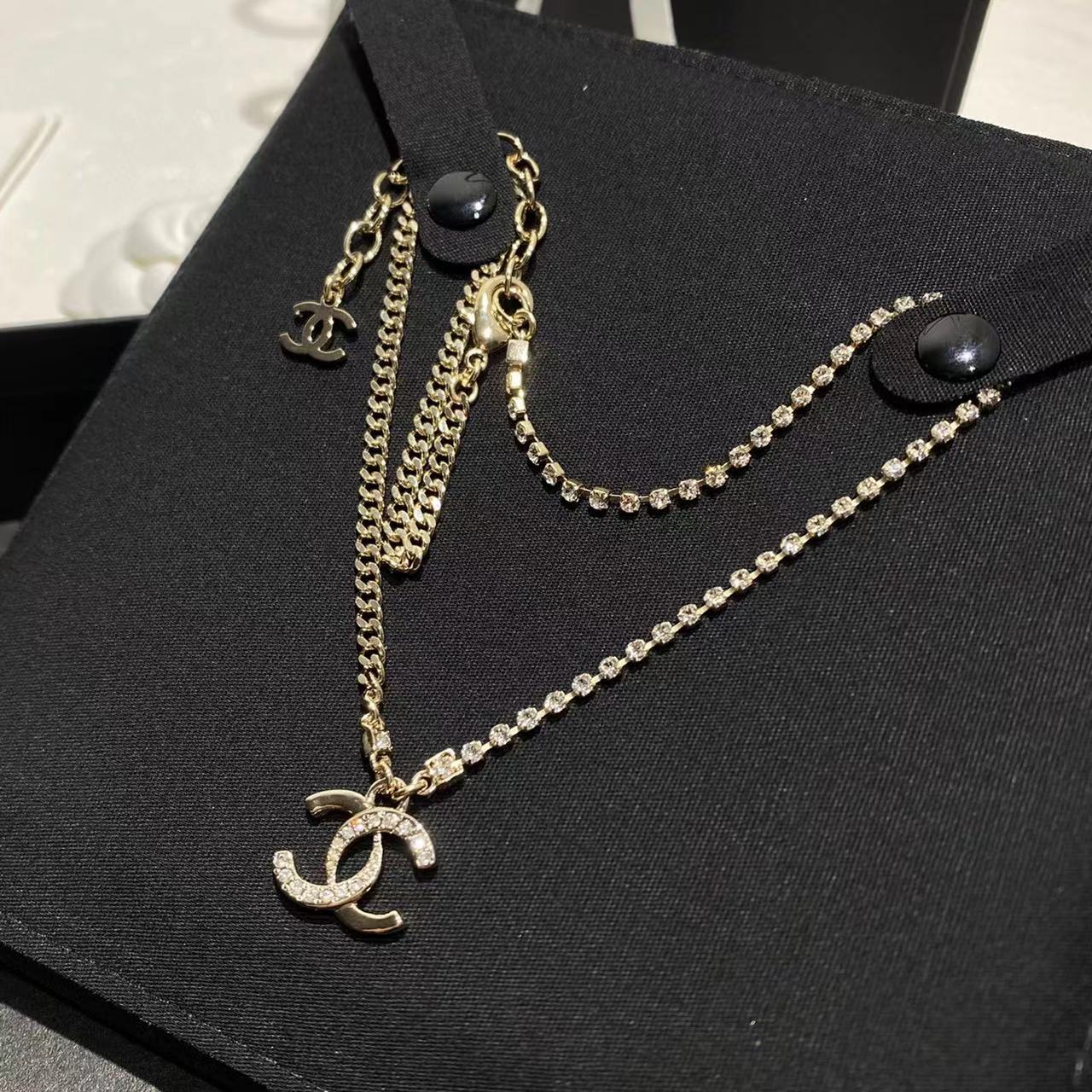 CHANE1AB ダブルCチェーンネックレス【50％割引+送料無料】