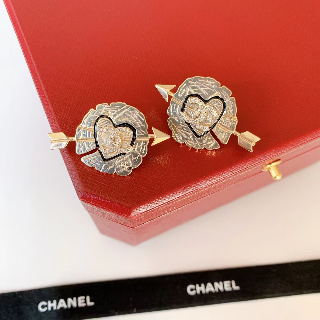 CHANE1 ハート アーチェリー イヤリング【50％割引+送料無料】