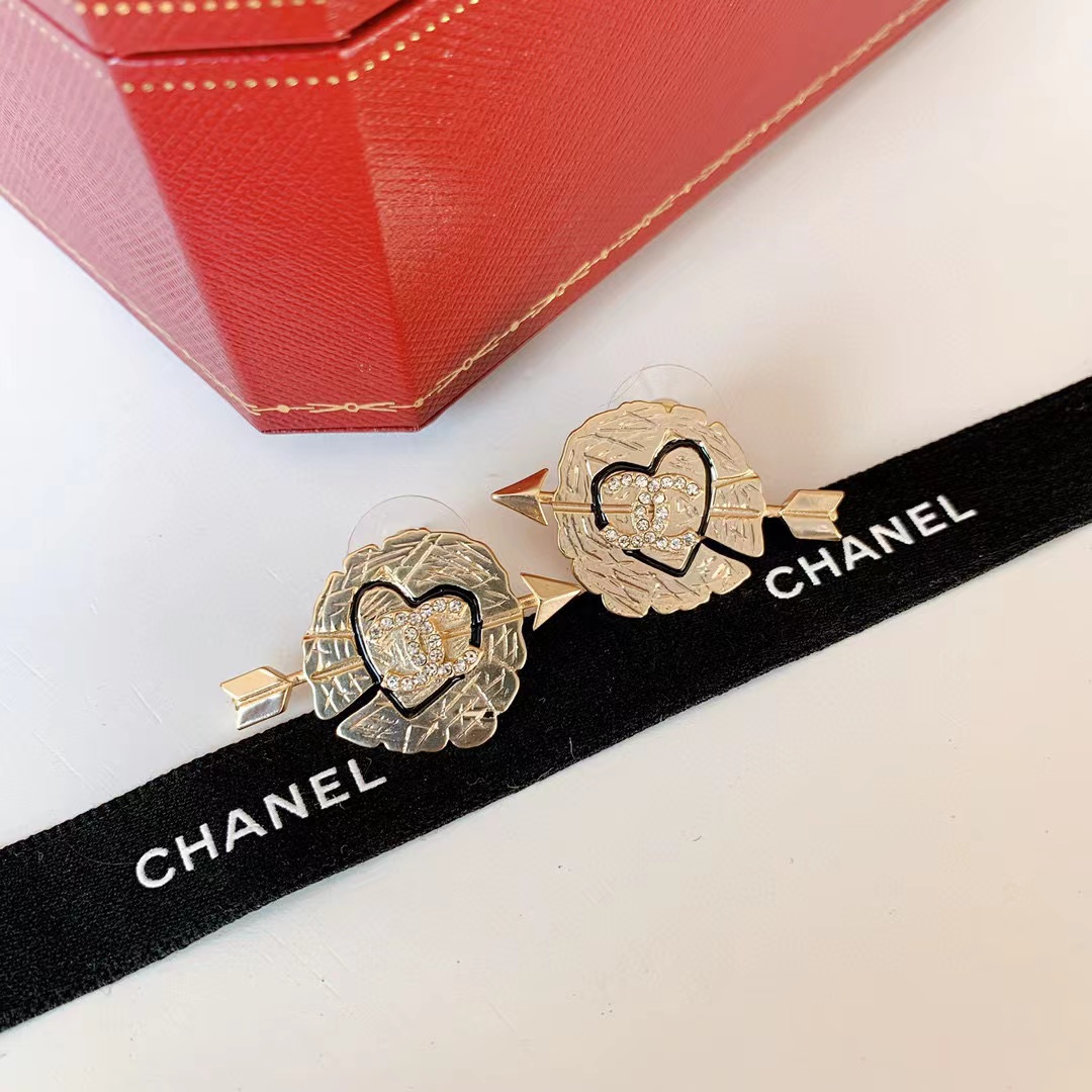 CHANE1 ハート アーチェリー イヤリング【50％割引+送料無料】