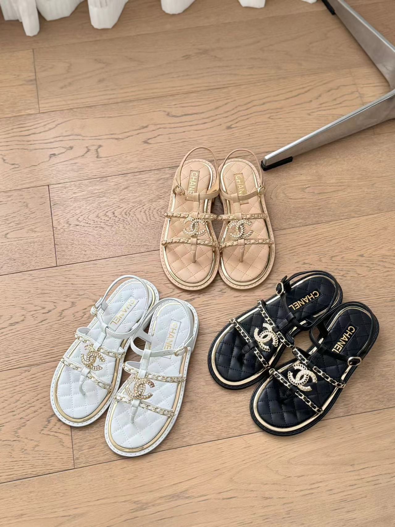 CHANE1 高品質ダブルCロゴサンダル【50％割引+送料無料】