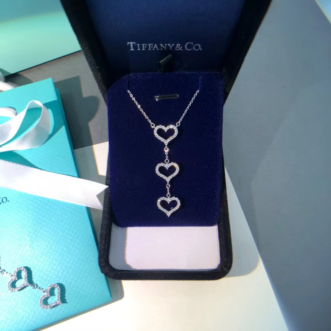 T1ffany ハートのダイヤモンドネックレスをセット【50％割引+送料無料】