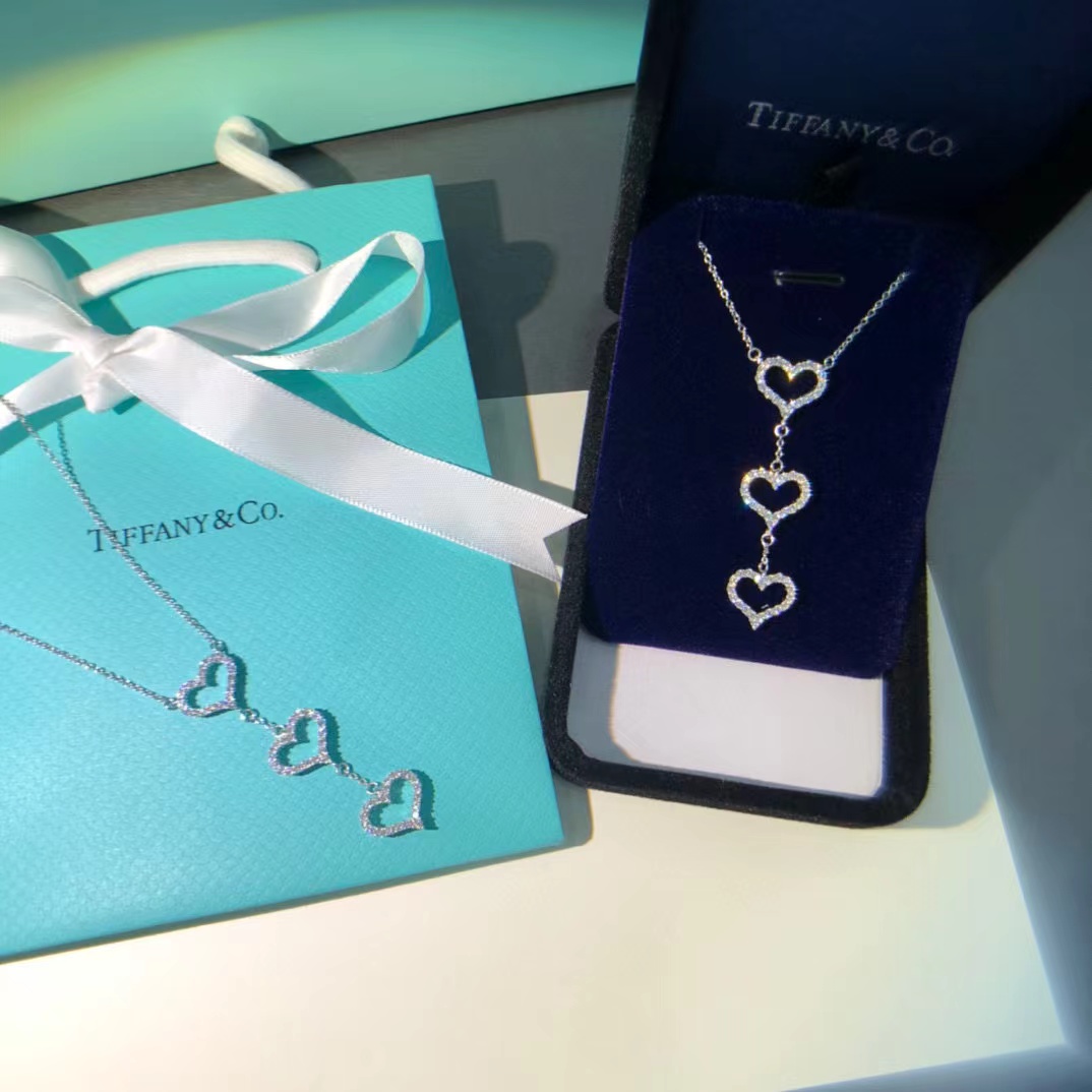 T1ffany ハートのダイヤモンドネックレスをセット【50％割引+送料無料】
